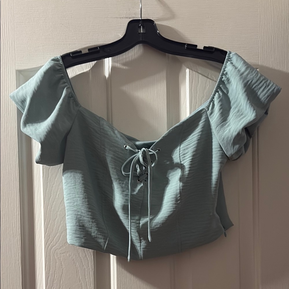 Light Teal EUC Crop top Unbranded size M